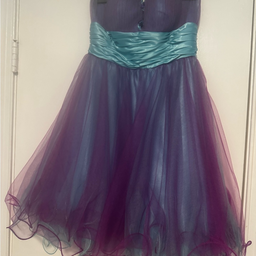 Elegant Purple and Teal Kids Dress